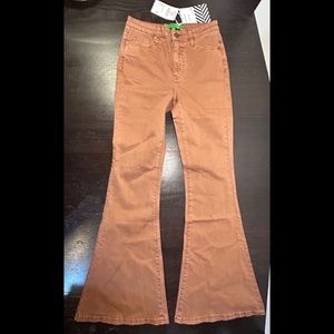 Sandrine Rose x Free People Super Flare Denim Jeans Burnt Size 28 - NWT